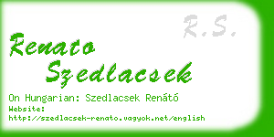 renato szedlacsek business card